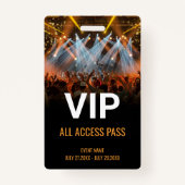 Badge Music Festival VIP All Access Pass ID d'événement (Devant)