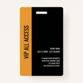 Badge Music Festival VIP All Access Pass ID d'événement (Dos)