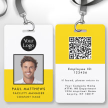 Mustard Jaune Employé Photo ID de la société
