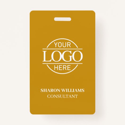 Badge Mustard Yellow Custom Business Logo Employee ID (Devant)