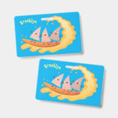 Badge Nachos corn chips mignons surfant dessin animé (Avant & arrière)