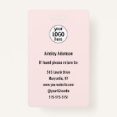 Badge  Nail Artist Pink Photo Logo Name (Dos)