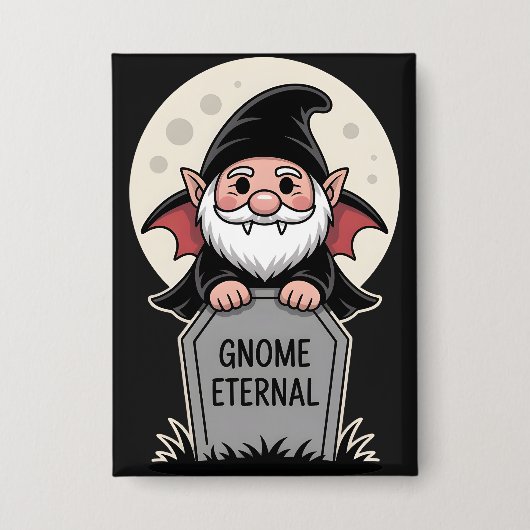 Badge Nain de vampire de dessin animé mignon debout deva (Recto)