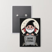 Badge Nain de vampire de dessin animé mignon debout deva (Recto/Verso)
