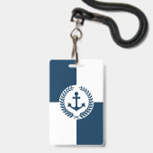 Badge Nautical themed design (Arrière avec lanière)