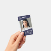 Badge Navy Blue Company Logo Employee ID (À main)