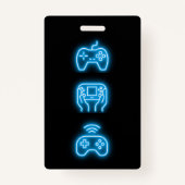 Badge Neon Any year video games birthday invitation (Dos)
