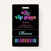 Badge Neon Glow Karaoke Anniversday VIP Pass Fête Person (Devant)