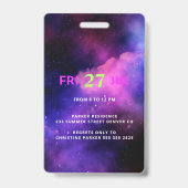 Badge Neon glow VIP access Sweet 16 birthday invitation (Arrière)