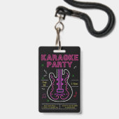Badge Neon Karaoke (Avant avec lanière)