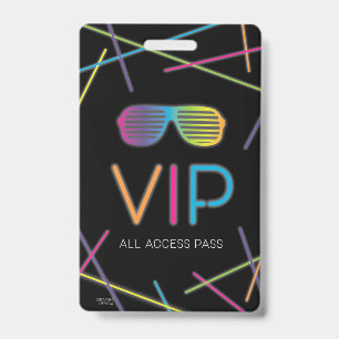 Badge Neon Sweet 16 Anniversaire Fête de Glow VIP