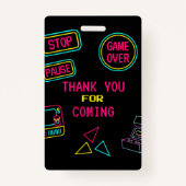 Badge Neon Toute année jeux vidéo arcade anniversaire (Dos)