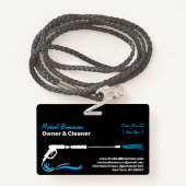 Badge Nettoyage de la pression automatique noire (Derrière avec lanière)