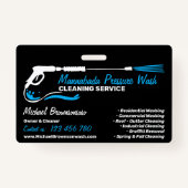 Badge Nettoyage de la pression automatique noire (Devant)