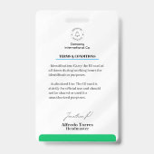 Badge Nettoyer les lignes et la classe : ID d'enseignant (Arrière)