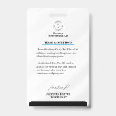 Badge Nettoyer les lignes et la classe : ID d'enseignant (Dos)