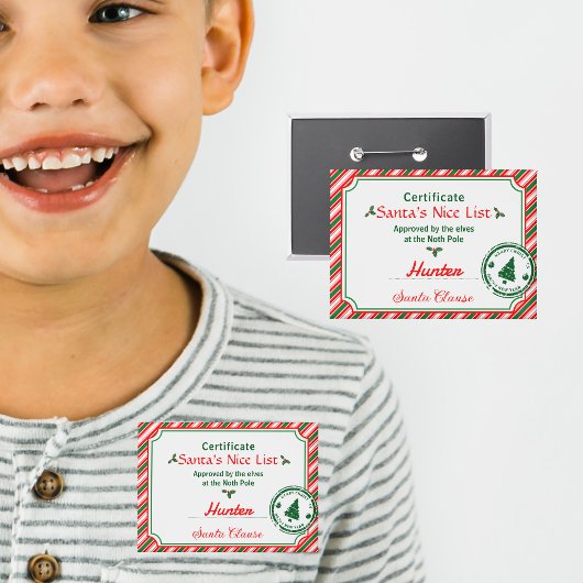 Badge Nice List Christmas Diploma Certificate
