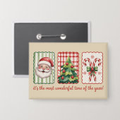 Badge Noël C'est la plus merveilleuse période de l'année (Recto/Verso)