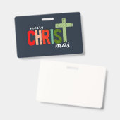 Badge Noël Christian Texte Inspiration (Avant & arrière)