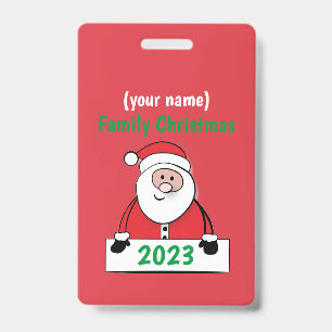 Badge - Noël de famille personnalisé (ajouter un n