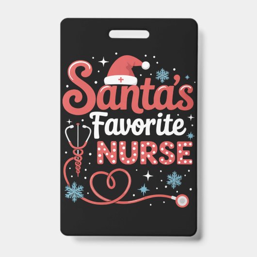 Badge Noël de la infirmière préférée de Santa (Avant)