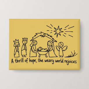 Badge Noël Nativité Famille Chrétienne Assortie 