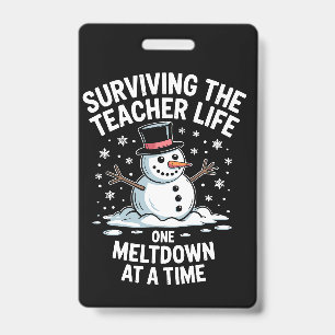 Badge Noël Survivre à la vie d'enseignant Effondrement X
