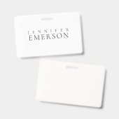 Badge Noir blanc minimaliste moderne simple (Avant & arrière)