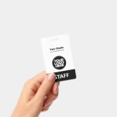 Badge Noir Blanc Nom de l'employé Logo de l'entreprise C (Handheld)