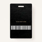 Badge Noir de luxe professionnel d'or personnalisé ID no (Dos)