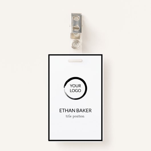 Badge Noir Et Blanc (Devant avec clip)