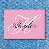 Badge Noir et blanc Fatigue Monogramme rose