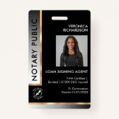 Badge Noir et blanc professionnel Noir et noir (Devant)