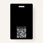 Badge Noir et blanc professionnel Noir et noir (Dos)