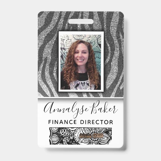 Badge Noir Professionnel Parties scintillant CNA Infirmi (Front)