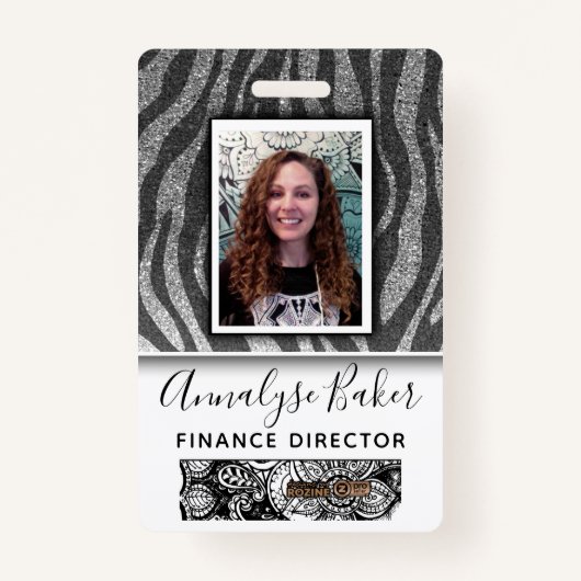 Badge Noir Professionnel Parties scintillant CNA Infirmi (Devant)