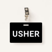 Badge Noir Usher (Devant avec clip)
