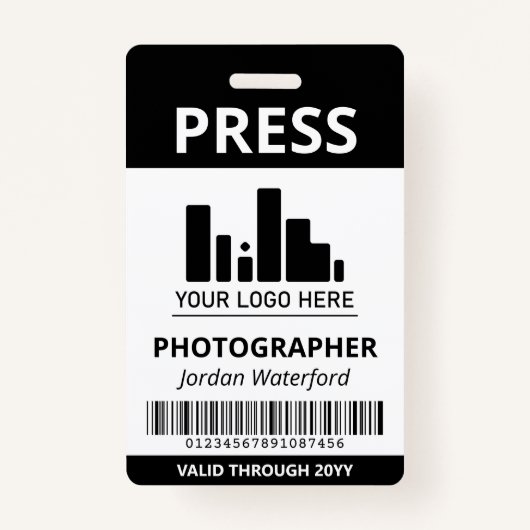 Badge Noirer votre code barre de logo Code de pression (Devant)