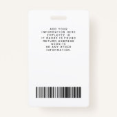 Badge Nom botanique du logo Code-barres photo de l'emplo (Dos)