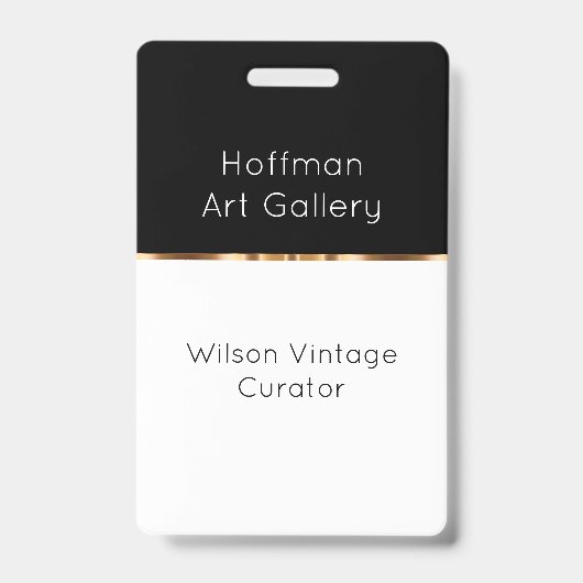 Badge Nom chic de conservateur de galerie d'art (Avant)