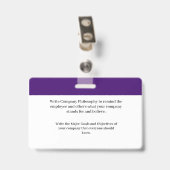 Badge Nom Code à Barres Logo Photo Employé Personn (Arrière avec clip)