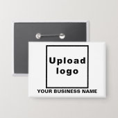 Badge Nom commercial et logo sur le bouton Rectangle bla (Recto/Verso)