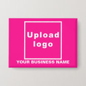 Badge Nom commercial et logo sur le bouton Rectangle ros (Recto)