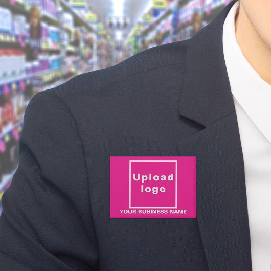 Badge Nom commercial et logo sur le bouton Rectangle ros