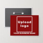 Badge Nom commercial et logo sur le bouton Rectangle rou (Recto/Verso)