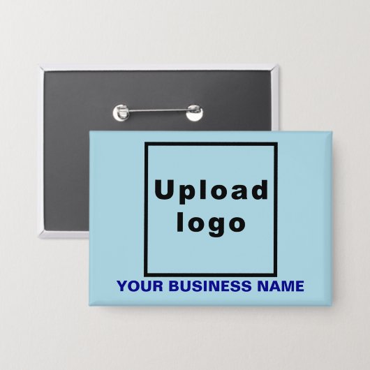 Badge Nom commercial et logo sur le rectangle bleu clair (Recto/Verso)