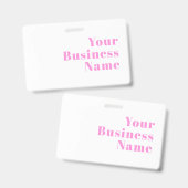 Badge Nom commercial modifiable moderne ou prénom et pré (Avant & arrière)