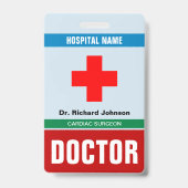 Badge Nom customisé Carte d'identité du médecin (Arrière)