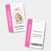 Badge Nom de code de la barre du logo photo de l'employé (Avant & arrière)