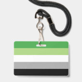 Badge Nom de drapeau d'Aromantic/insigne de pronom (Dos avec cordon)